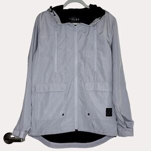 Strand California Mens Hooded Jacket Windbreaker Gray M bv